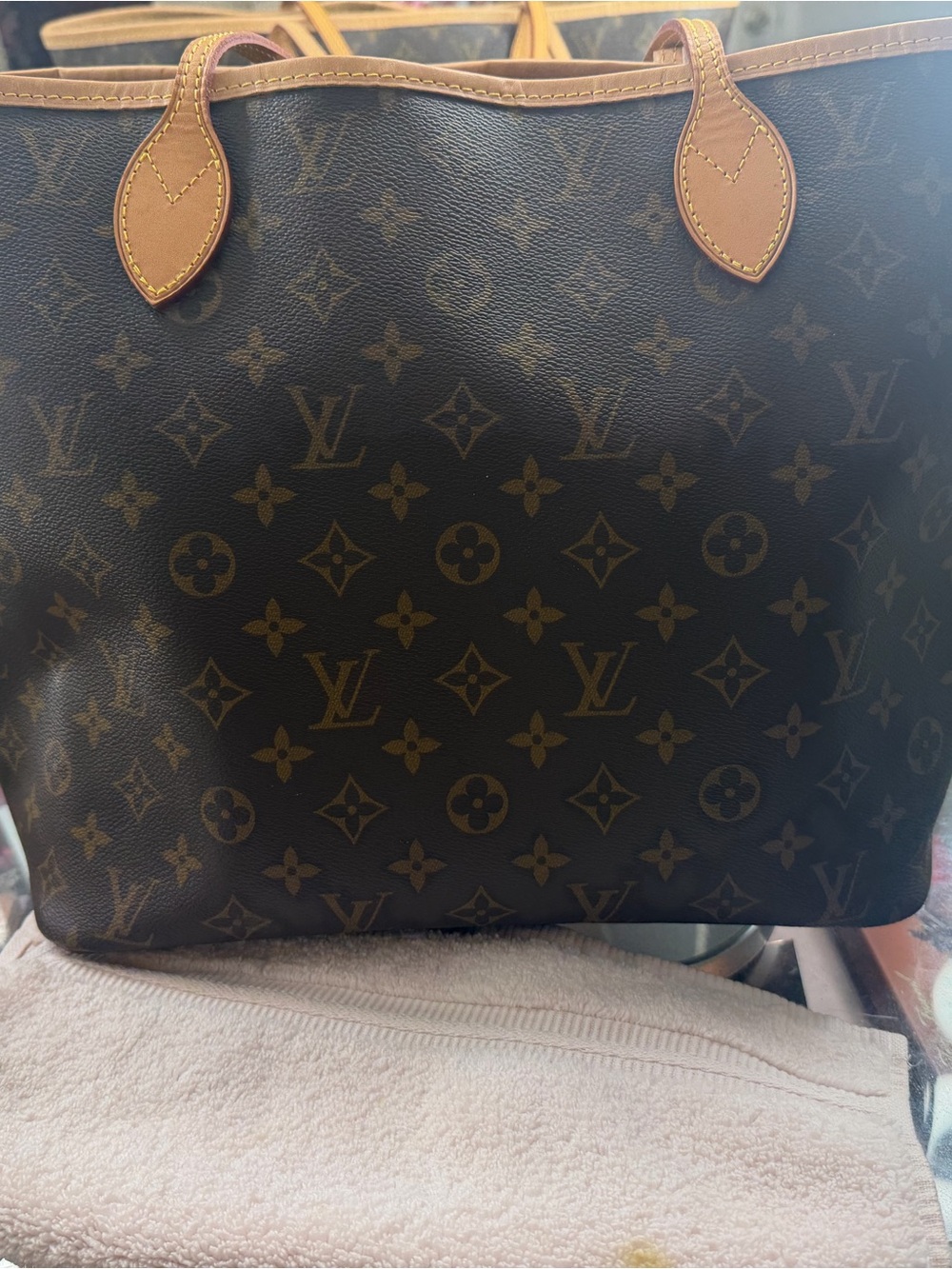 Louis Vuitton Brown Monogram Canvas Neverfull Tote with Vachetta Trim
